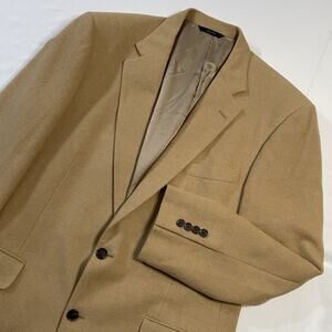 Brooks Brothers 1818 Loro Piana 100% Camel Hair Sport Coat Blazer 44L Tan Vtg